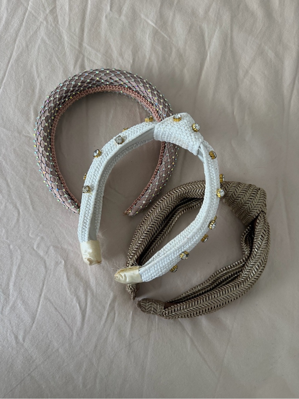 White Embellished Knotted Headband - Women Accessories